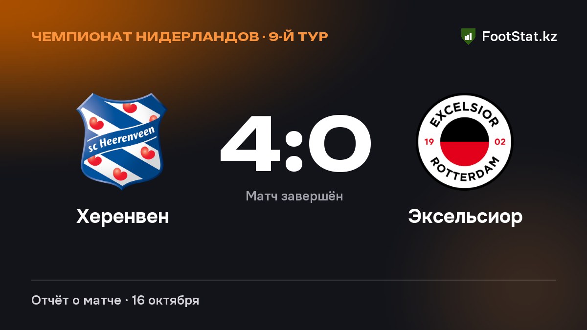«Херенвен» разгромил «Эксельсиор» — 4:0